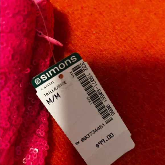 Main Strip Barbiecore pink sequins flared pants NWT - Picture 6 of 11